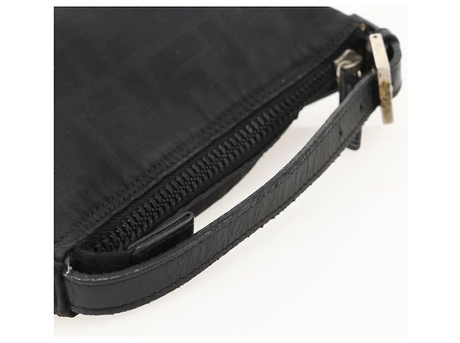 FENDI Zucca Canvas Hand Pouch Nylon Black Silver - vista 7