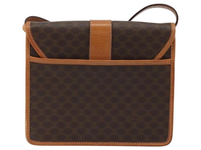 Céline CELINE Macadam Canvas Medallion Shoulder Bag PVC Leather Brown Gold - vista 2