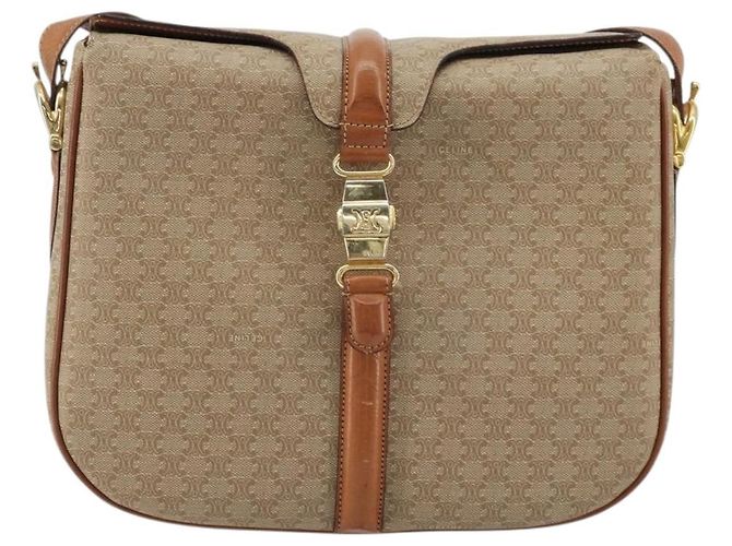 Céline CELINE Macadam Canvas Shoulder Bag PVC Beige Gold - vista 13