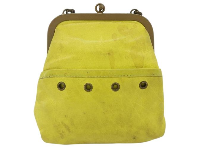 Miu Miu Shoulder Bag Leather Yellow - vista 2