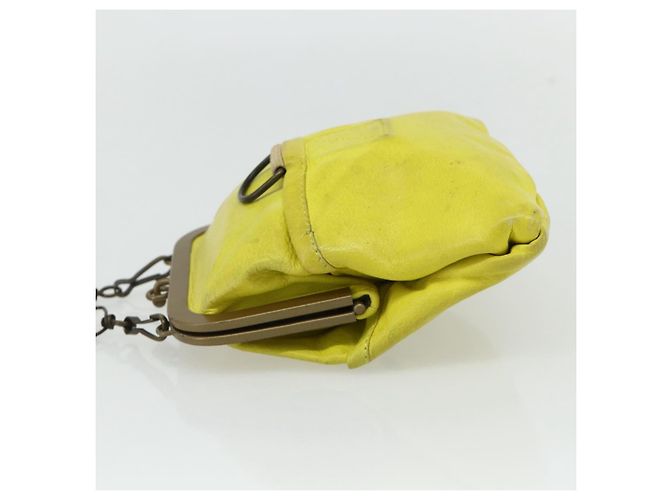 Miu Miu Shoulder Bag Leather Yellow - vista 3
