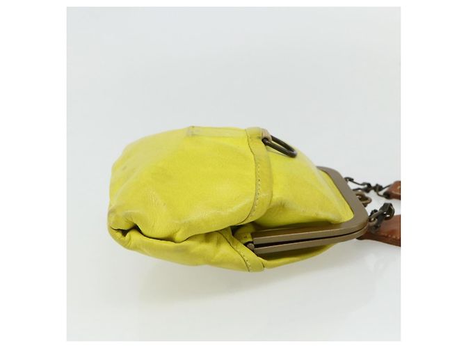 Miu Miu Shoulder Bag Leather Yellow - vista 4