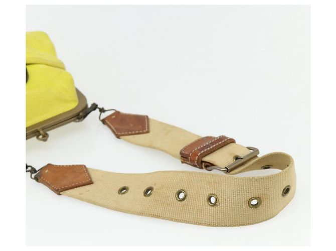 Miu Miu Shoulder Bag Leather Yellow - vista 7
