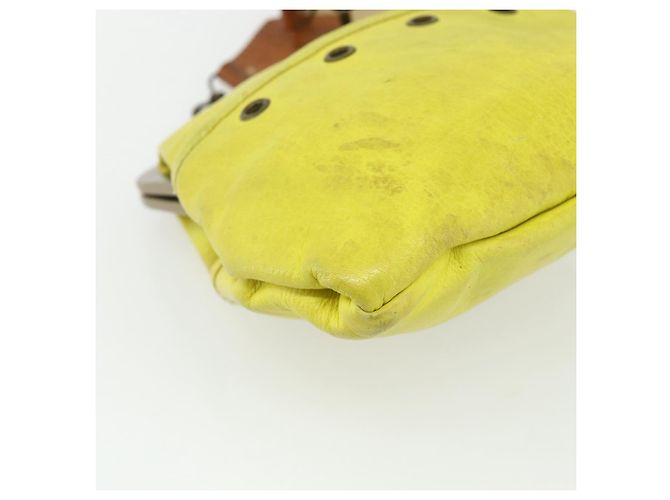 Miu Miu Shoulder Bag Leather Yellow - vista 9