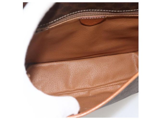 Céline CELINE Macadam Canvas Circle Shoulder Bag PVC Leather Brown Gold - vista 11