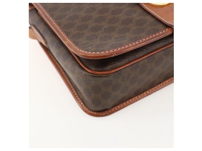 Céline CELINE Macadam Canvas Circle Shoulder Bag PVC Leather Brown Gold - vista 15