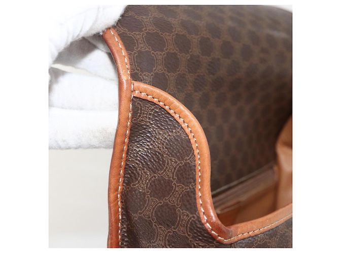 Céline CELINE Macadam Canvas Circle Shoulder Bag PVC Leather Brown Gold - vista 19