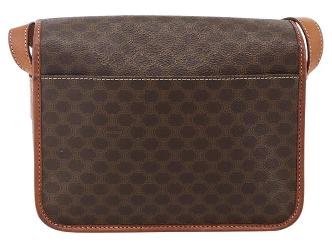 Céline CELINE Macadam Canvas Circle Shoulder Bag PVC Leather Brown Gold - vista 2