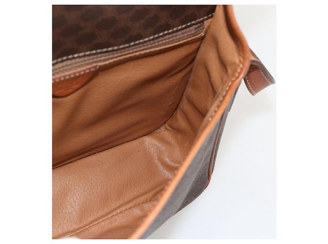 Céline CELINE Macadam Canvas Circle Shoulder Bag PVC Leather Brown Gold - vista 20