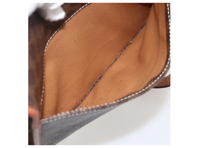 Céline CELINE Macadam Canvas Circle Shoulder Bag PVC Leather Brown Gold - vista 24