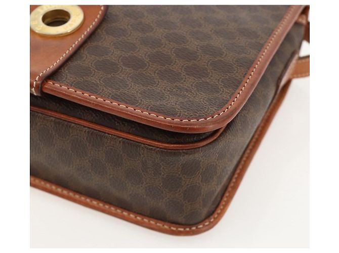 Céline CELINE Macadam Canvas Circle Shoulder Bag PVC Leather Brown Gold - vista 8