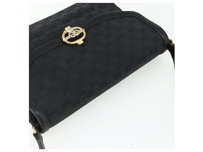 GUCCI GG Canvas Schultertasche Schwarz Gold - Ansicht 6
