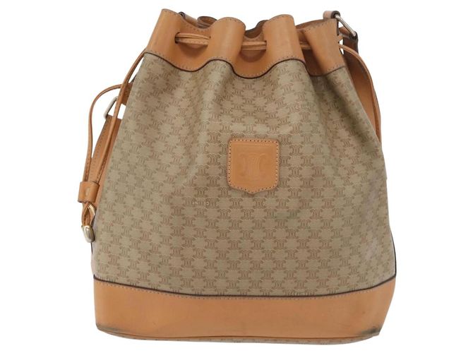 Céline CELINE Macadam Canvas Shoulder Bag PVC Beige Gold - vista 13