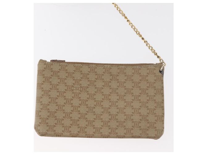Céline CELINE Macadam Canvas Shoulder Bag PVC Beige Gold - vista 19