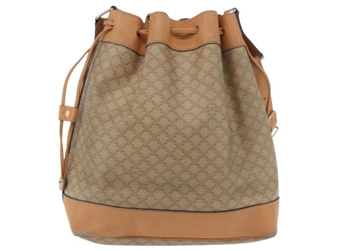 Céline CELINE Macadam Canvas Shoulder Bag PVC Beige Gold - vista 2