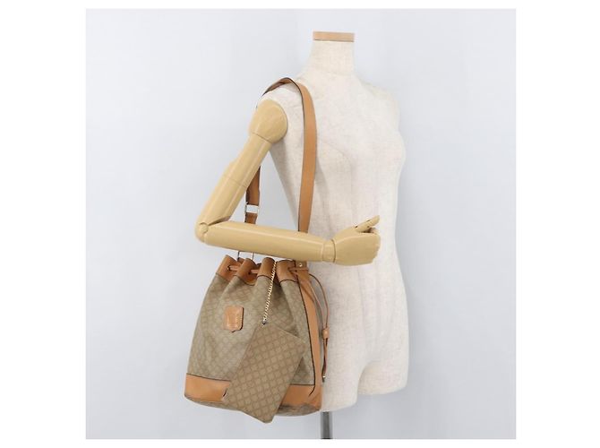 Céline CELINE Macadam Canvas Shoulder Bag PVC Beige Gold - vista 22