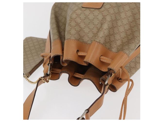 Céline CELINE Macadam Canvas Shoulder Bag PVC Beige Gold - vista 6
