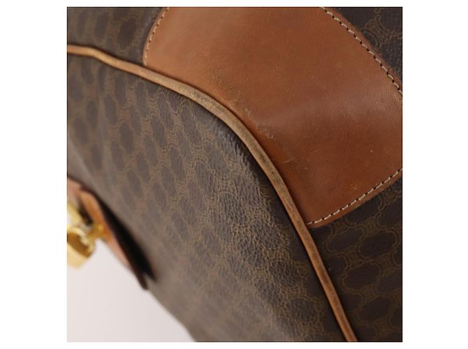 Céline CELINE Macadam Canvas Boston Bag PVC Leather Brown Gold - vista 14