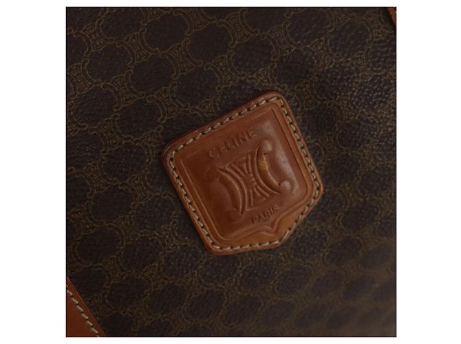 Céline CELINE Macadam Canvas Boston Bag PVC Leather Brown Gold - vista 18