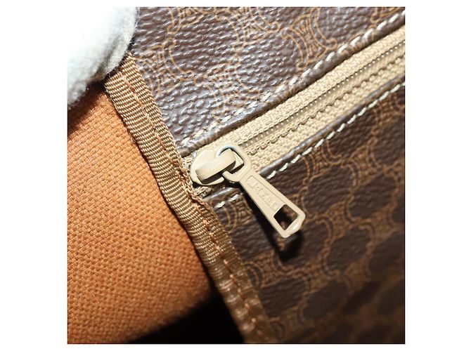 Céline CELINE Macadam Canvas Boston Bag PVC Leather Brown Gold - vista 23