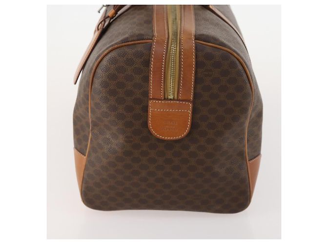 Céline CELINE Macadam Canvas Boston Bag PVC Leather Brown Gold - vista 3