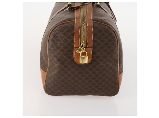 Céline CELINE Macadam Canvas Boston Bag PVC Leather Brown Gold - vista 4