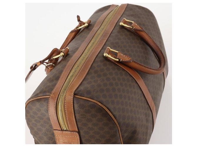Céline CELINE Macadam Canvas Boston Bag PVC Leather Brown Gold - vista 6