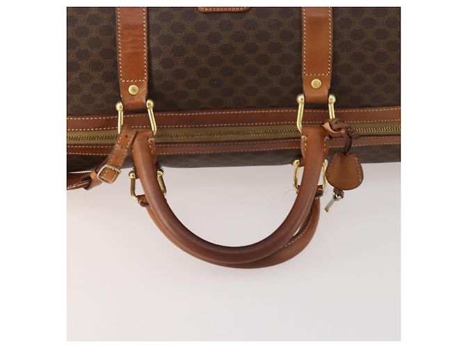 Céline CELINE Macadam Canvas Boston Bag PVC Leather Brown Gold - vista 7