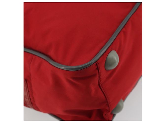 PRADA Sports Hand Bag Nylon Red Silver - vista 14