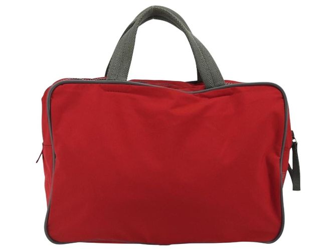 PRADA Sports Hand Bag Nylon Red Silver - vista 2