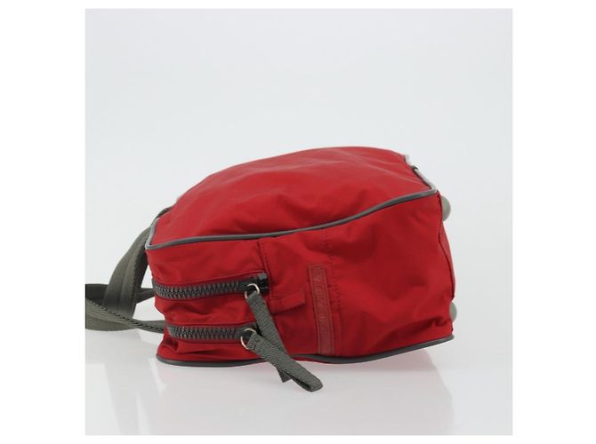 PRADA Sports Hand Bag Nylon Red Silver - vista 4