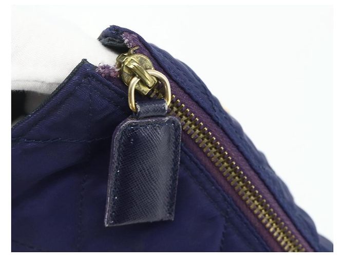 PRADA Chain Shoulder Bag Nylon Purple Gold - vista 10