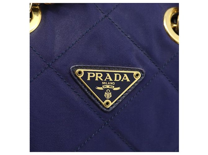 PRADA Chain Shoulder Bag Nylon Purple Gold - vista 17
