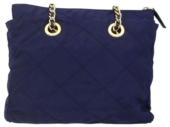 PRADA Chain Shoulder Bag Nylon Purple Gold - vista 2