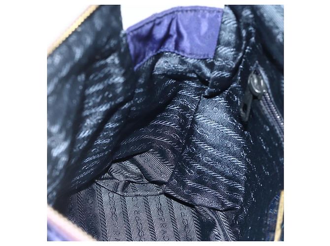PRADA Chain Shoulder Bag Nylon Purple Gold - vista 21