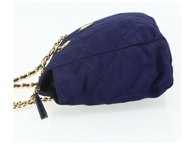 PRADA Chain Shoulder Bag Nylon Purple Gold - vista 3