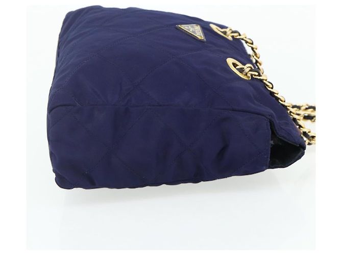PRADA Chain Shoulder Bag Nylon Purple Gold - vista 4