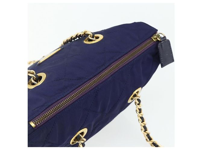 PRADA Chain Shoulder Bag Nylon Purple Gold - vista 6