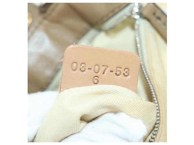 Chloé Chloe Paddington Shoulder Bag Leather Beige Silver Gold - vista 12