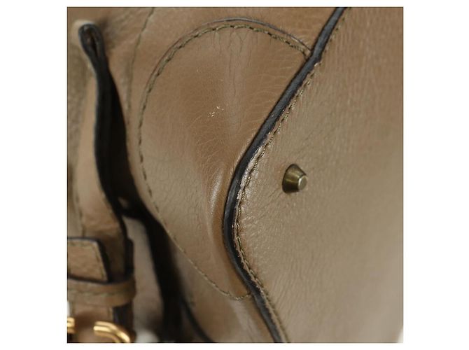 Chloé Chloe Paddington Shoulder Bag Leather Beige Silver Gold - vista 16