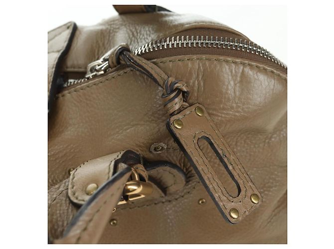 Chloé Chloe Paddington Shoulder Bag Leather Beige Silver Gold - vista 20