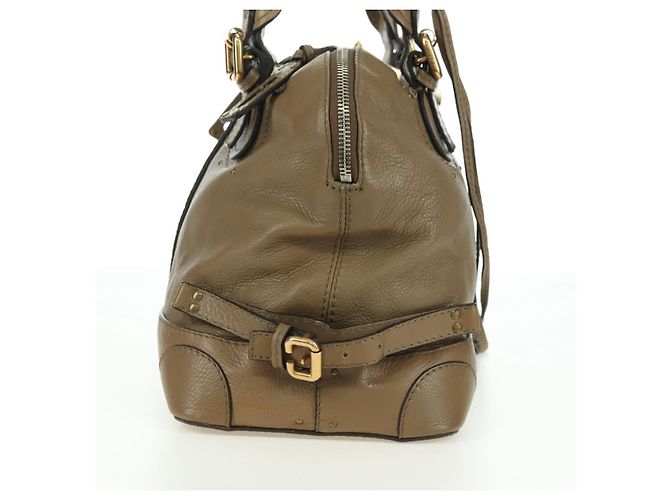 Chloé Chloe Paddington Shoulder Bag Leather Beige Silver Gold - vista 4