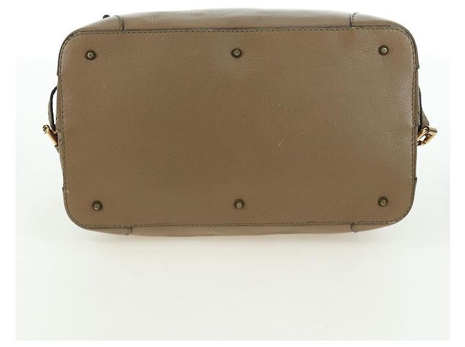 Chloé Chloe Paddington Shoulder Bag Leather Beige Silver Gold - vista 5