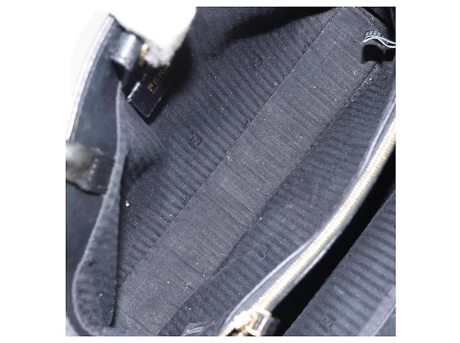 FENDI 2JOURS Hand Bag Leather Black Gold - vista 11
