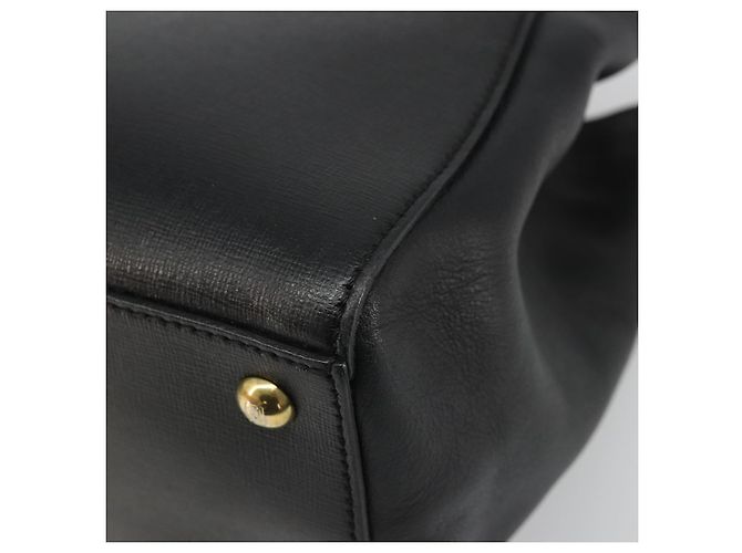 FENDI 2JOURS Hand Bag Leather Black Gold - vista 14