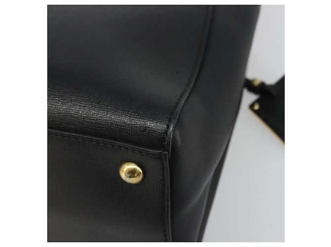 FENDI 2JOURS Hand Bag Leather Black Gold - vista 16
