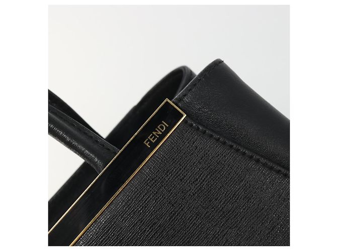 FENDI 2JOURS Hand Bag Leather Black Gold - vista 17