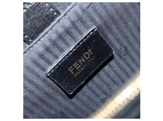 FENDI 2JOURS Hand Bag Leather Black Gold - vista 18