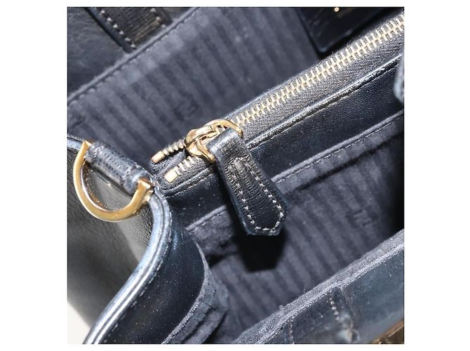 FENDI 2JOURS Hand Bag Leather Black Gold - vista 21