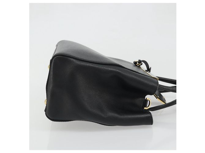 FENDI 2JOURS Hand Bag Leather Black Gold - vista 3